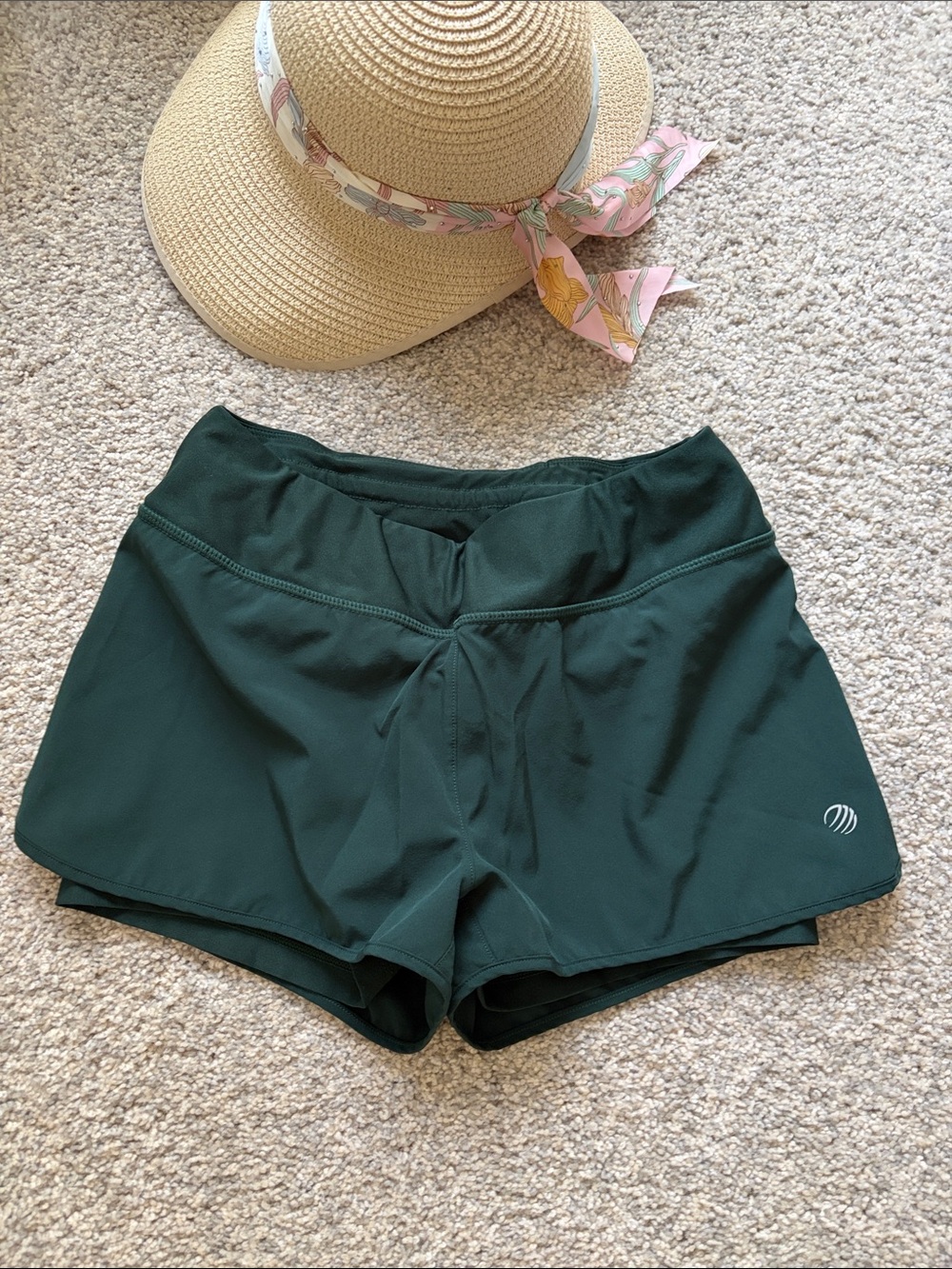 Dark Green Women's Active Shorts XS